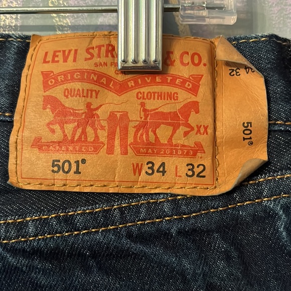 Levi's Jeans 5 Levi Strauss Button Fly Dark Blue Jeans Red Tag